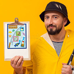 Трафареты для резки углеродистой стали на тему рыбалки DIY-WH0309-3337