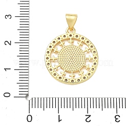 Pendentifs croix religieuse en laiton micro-pavé de zircon cubique transparent&nbsp;CU-CBA83A6-03E-G03