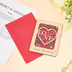 Biglietti d'auguri in legno per San Valentino&nbsp;DIY-CP0011-91B