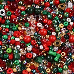 Стеклянные бусины на рождественскую тематику X-SEED-N007-13K