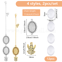 DIY ovale & Engel Legierung Graduierung Kappe Fransen Anhänger Dekoration Herstellung Kits&nbsp;HJEW-DC00044