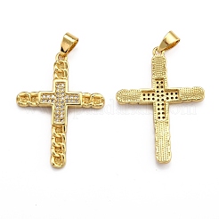 Латунные микропаве прозрачные подвески с фианитом ZIRC-J025-36G