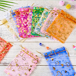 55 Stück rechteckige Organza-Geschenkbeutel mit Kordelzug in 11 Farben&nbsp;PAAG-TA0001-02