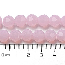 模造翡翠ガラスビーズスタンド  ファセット（32ファセット）  ラウンド  パールピンク  10mm  穴：1.8mm  約66~68個/連  24.02''~24.13''（61~61.3センチメートル）&nbsp;EGLA-A035-J10mm-D02
