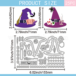 Stanzschablonen aus Kohlenstoffstahl mit Hexentag-Motiv&nbsp;DIY-WH0309-3634