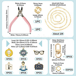Kit de fabrication de porte-clés à faire soi-même pour la fête des pères&nbsp;DIY-TA0016-26