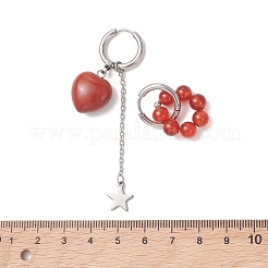 4 paio di orecchini a cerchio in acciaio inossidabile 304 a forma di cuore per San Valentino&nbsp;EJEW-TA00799