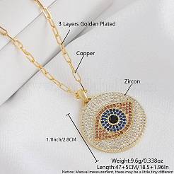 Ожерелья с подвесками из латунного микропаве из разноцветных кубических цирконий для женщин FS-WG8D67C-03