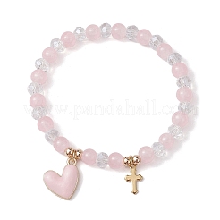 Vetro rotondo in rilievo bracciali tratto&nbsp;BJEW-JB09909