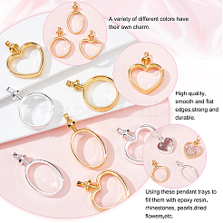 12 pièce de 6 supports de cabochon pour pendentif en alliage de zinc avec lunette arrière ouverte&nbsp;FIND-GA0002-08