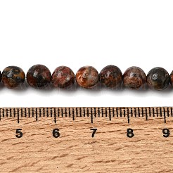Runde natürliche Leopardenhaut Jaspisperlenstränge&nbsp;G-L419-44