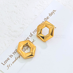 Серьги-гвоздики с полыми шестигранниками из нержавеющей стали FX5450