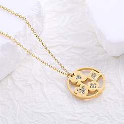 Collana con ciondolo geometrico di diamanti cavi di Amie Lunbi per donne e ragazze&nbsp;QV5889-2