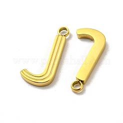 304ステンレスペンダント  文字チャーム  文字J  14.5x7x1.5mm  穴：1.6mm&nbsp;STAS-L022-022G-J