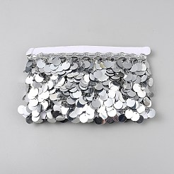 10 ярд полиэстеровой бахромы кружевной отделки пайетками ленты&nbsp;OCOR-WH0070-188