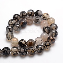 Окрашенные естественный агат круглых бусин пряди&nbsp;G-E321A-14mm-04
