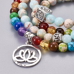 Braccialetti con avvolgimento in pietra naturale shoushan/larderite&nbsp;BJEW-I273-B09
