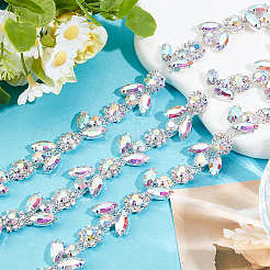 1 iarda di catene di strass in vetro&nbsp;DIY-WH0061-027S
