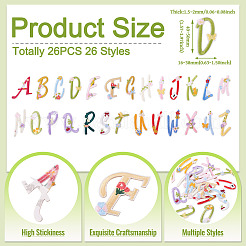 26 шт. буквы a~z с цветком полиэстер компьютерная вышивка ткань термоприклеиваемые/пришивные нашивки&nbsp;DIY-TAC0015-42