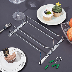 Железная 2-рядная полка для бокалов под шкафом AJEW-WH0258-567