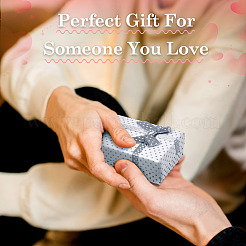 Картонные подарочные коробки для ювелирных изделий в горошек с бантом&nbsp;CON-TAC0001-10C