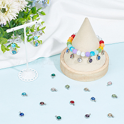 48 шт. 12-х цветные подвески из нержавеющей стали 304 со стразами STAS-BBC0004-05