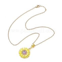 Стеклянные бусины и полимерная глина и ожерелья с подвесками в стиле лэмпворк от сглаза&nbsp;NJEW-MZ00101-01