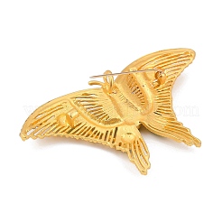 Броши-бабочки из сплава в стиле ретро со стразами&nbsp;JEWB-S022-10B