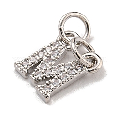 Lettre initiale en laiton avec breloques en zircone cubique&nbsp;KK-Q814-26M-P