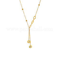 Кольцо с кисточкой и ожерельем из нержавеющей стали 304 с прозрачным кубическим цирконием FS-WG0B055-01