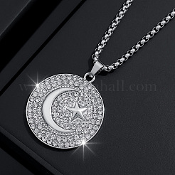 Ожерелья с подвесками из цинкового сплава с микропаве из прозрачных кубических цирконий&nbsp;FS-WGB5CD2-01