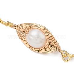 Браслеты-слайдеры из натурального пресноводного жемчуга BJEW-JB11215