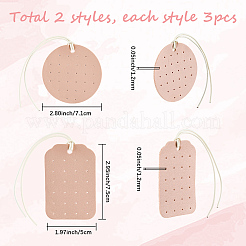 6 шт. 2 стиля серьги-подвески из искусственной кожи с картами и шнуром&nbsp;ODIS-SC0001-09