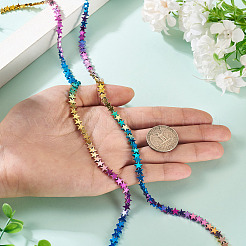 2 starnds градиент цвета гальванизированные синтетические немагнитные гематитовые бусины нити&nbsp;G-TA0002-86B