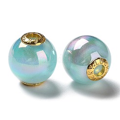 Радужные переливающиеся акриловые европейские бусины с покрытием OACR-P019-03A-M