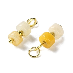 Подвески из натурального топаза и нефрита в виде диска STAS-C120-03G-02