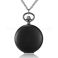 Плоские круглые сплава кварцевые карманные часы WACH-N039-04B-B