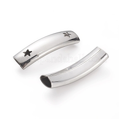 Изогнутые трубчатые бусины из нержавеющей стали 201 STAS-D169-32P