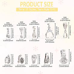 30 шт. 10 стиля латунных подвесных держателей для ледоруба&nbsp;KK-YW0003-64