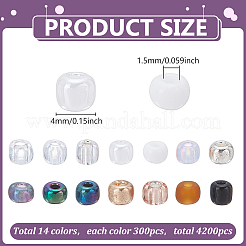 4200шт 14 цвета стеклянный бисер&nbsp;SEED-WR0001-03