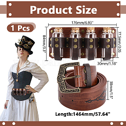 Rechteckige mittelalterliche Gürteltasche aus PU-Leder mit 4 Glastrankflasche&nbsp;AJEW-WH0077-080A