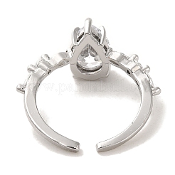 Кольца-солитеры из латуни с микропаве из кубического циркония для женщин RJEW-E295-13P