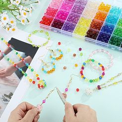 1280pcs 32 couleurs perles acryliques transparentes&nbsp;TACR-SZ0001-20B