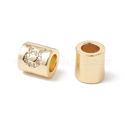 Экологически чистые стойки покрытие латунь микро паве кубический цирконий европейские бусины KK-F835-18-G