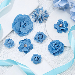 10 шт. 7 стиля джинсовый цветок для одежды аксессуары для одежды декоративные&nbsp;DIY-HS0001-82A