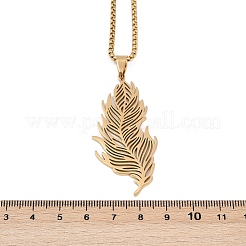 201 подвеска в виде пера из нержавеющей стали&nbsp;LS-NJEW-K283-12G