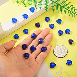 ガラスチャーム  温度感知で色が変わるチャーム  多面カット  ハート  12x12x6mm  穴：1mm&nbsp;GLAA-TAC0012-28B