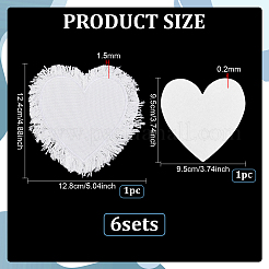 6 bolsa de parches de tela bordados en blanco de poliéster para coser&nbsp;PATC-PH0001-86B