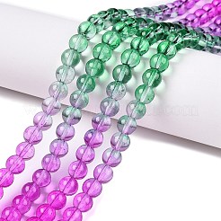 Выпечка расписные прозрачные стеклянные бусины&nbsp;X-DGLA-M001-8mm-06