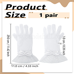 1 Paar Spitzenhandschuhe aus Polyester für die Hochzeitsbraut&nbsp;AJEW-LP0003-35B